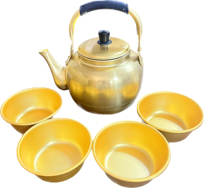 양은 막걸리잔 4인 세트 주전자 2L 1개 막걸리잔 4개