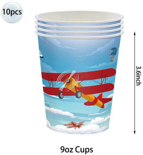 비행가 모험 테마 생일 파티 장식 풍선 깃발 배너 식탁보 케이크 토퍼 어린이, 21 10pcs