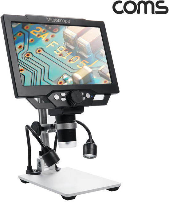 컴스 높이조절 LCD 모니터 탑재 디지털 현미경 22.5cm DM994, 1600배율, 1개