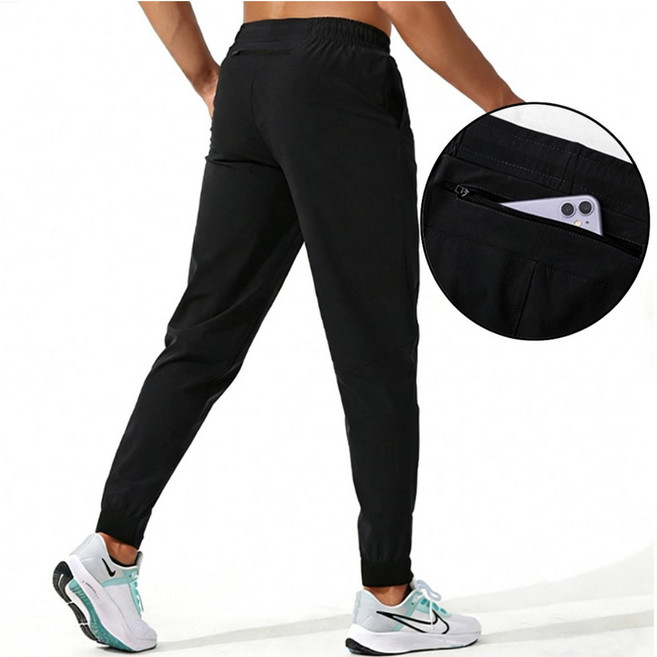 차쿠 남성 러닝 조깅 마라톤 조거팬츠 우븐 스판 트레이닝 헬스 바지 휴대폰 포켓 수납