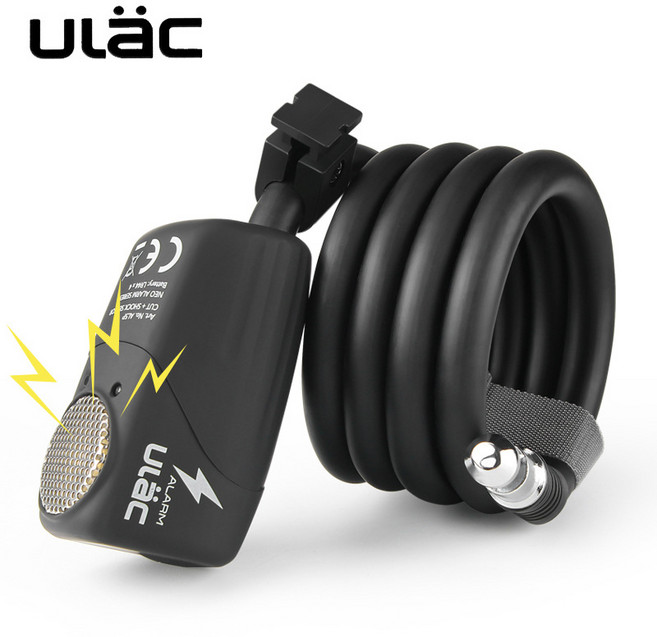 ULAC 자전거 자물쇠 자전거경보기, 블랙, 1개