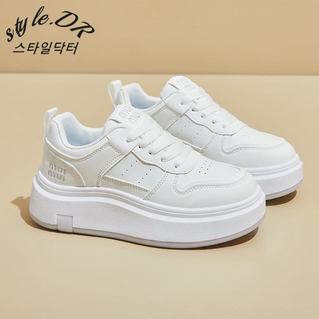 스타일닥터 여성용 캐주얼 슈즈 운동화 발편한 단화 데일리 슈즈 5cm 키높이 효과 편안한 통굽 워킹화 피트니스화