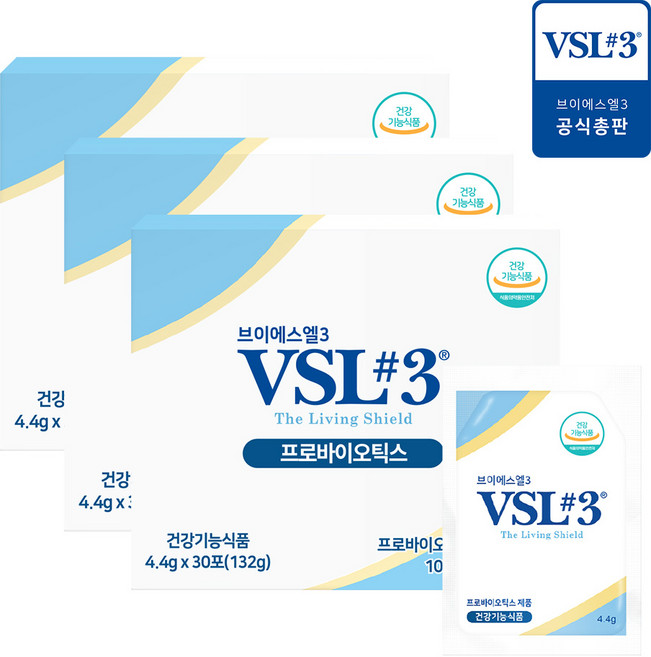 [VSL#3] 브이에스엘#3 프로바이오틱스 생유산균30포 4.4g 30포(132g) X 3세트, 132g