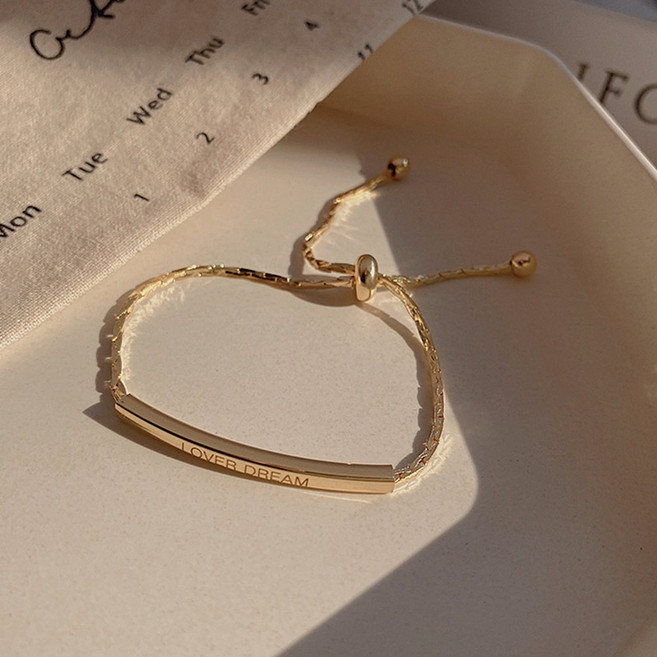 웰리나 러버드림 18K 도금 써지컬스틸 여성 레이어드 팔찌