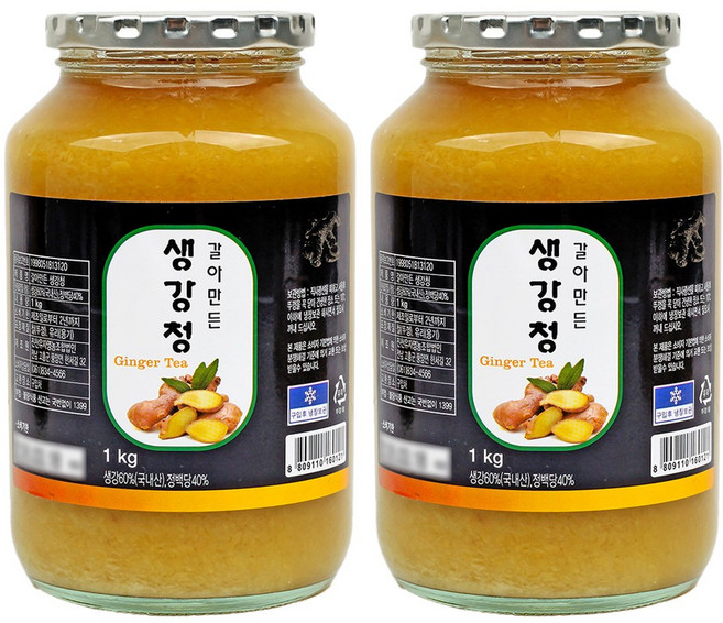 국내산 생강을 그대로 갈아넣은 생강청 생강차, 1개, 2개입, 1kg