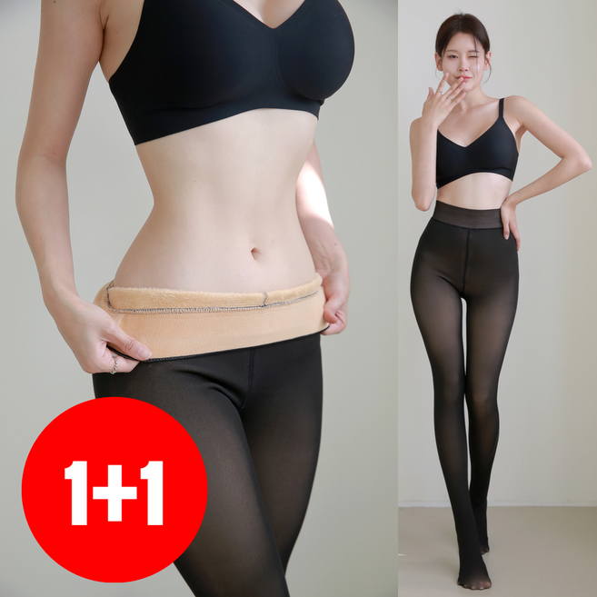 데이룩스 1+1 겨울 발열 융털 기모 레깅스 스타킹