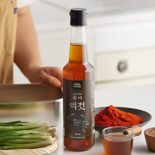 시장쏙 국산 꽃게액젓 파김치 서해안 부안 앞바다 꽃게 액젓 홍게액젓, 1개, 500ml