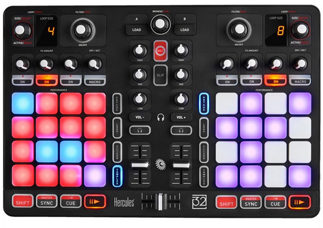 HERCULES - DJ Control DJ 허큘리스 P32 DJ 컨트롤러 디제잉 장비 음악 작업 2데크 루프 효과 이퀄라이저 혼합 비트