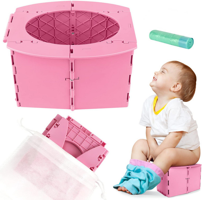 루이 접이식 아기변기 초경량 간편청소 휴대간편, 1개, 핑크색