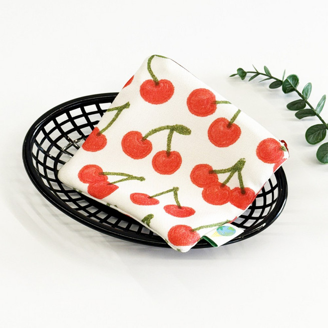 체리 패턴 파우치 핸드폰 여행 화장품 미니 이너백 cherry pouch