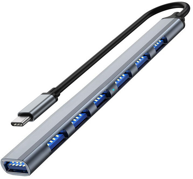 1~7 USB HUB Extender 고속 USB 3.0 도킹 스테이션 USB 스플리터 어댑터 컴퓨터 태블릿 패드용 다기능, type c, 1개