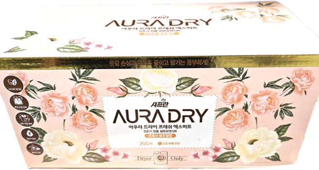 아우라 건조기시트 드라이시트 섬유유연 시트 200매, 200, 1개