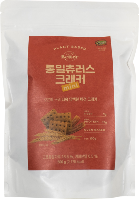 잇츠베러 크래커 mini 통밀츄러스 대용량 미니크래커 사무실 카페 유치원 간식, 1, 500g