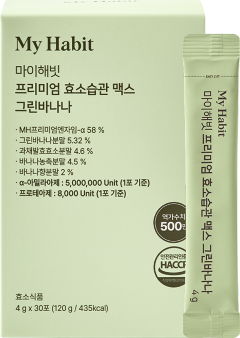 마이해빗 프리미엄 효소습관 맥스 그린바나나 30p, 1개, 120g