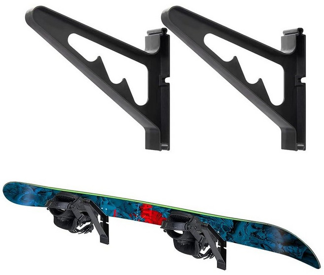 Poskad 스노우보드 벽 마운트 랙 디스플레이 홀더 조절 가능한 보관 레이어 공간 절약 디자인 가정 및 차고 스키 보드 보관. (1세트), 1