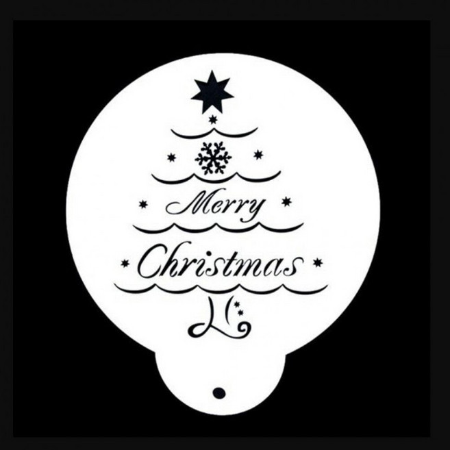 제빵연습 메리크리스마스 겨울 베이킹스텐실 겨울도안 트리 성탄절스텐실, 1개