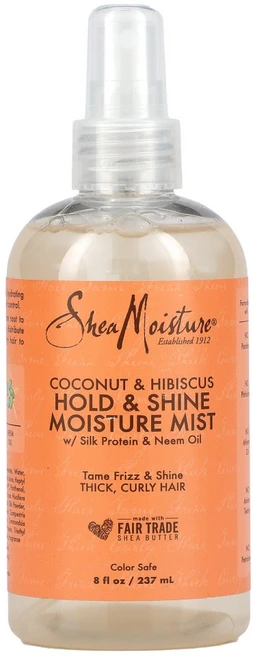 SheaMoisture 홀드 앤 샤인 모이스처 미스트 위드 실크 프로틴 님 오일 코코넛 히비스커스 237ml(8fl oz), 237ml, 1개 - 쿠팡