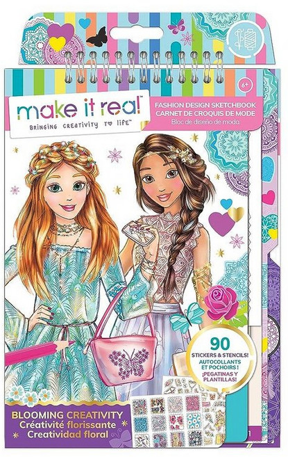 Make It Real 메이크 잇 리얼 패션 디자인 스케치북: 블루밍 바이브 키트 6 14세 용 컬러링 북 285904