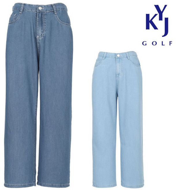 김영주골프 여름 내추럴 부드러운 텐셀 가벼운 여성 와이드 청바지 KPMLJN65 1004683