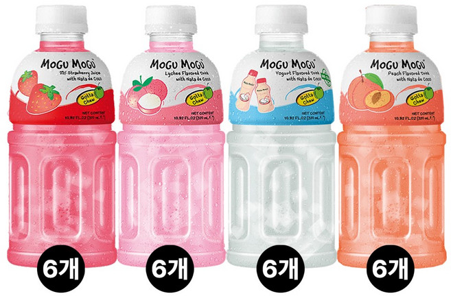 모구모구 4가지맛(딸기+리치+요거트+복숭아), 24개, 320ml