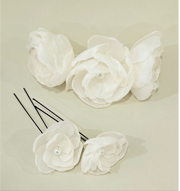 웨딩 코사지 본식 코사지3번 웨딩헤어장식 웨딩헤어피스