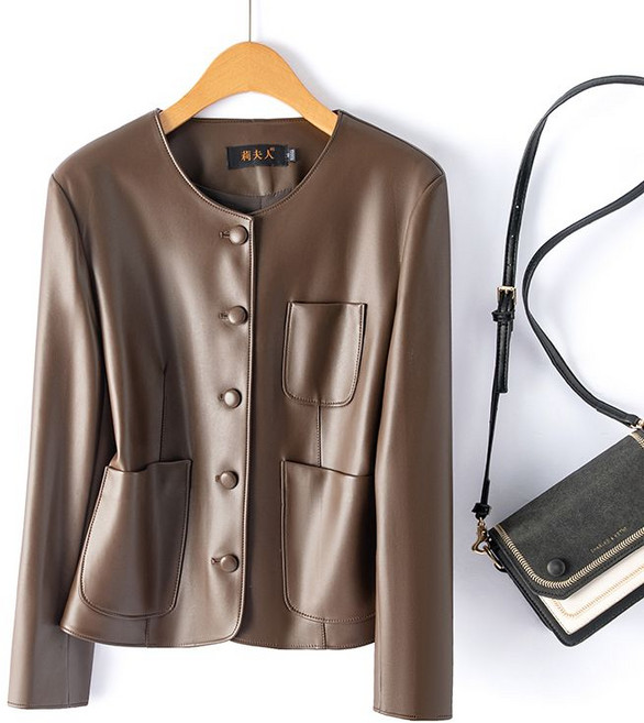 다이에나 여성 가죽 숏 자켓 LOVE