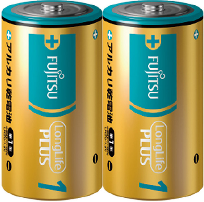Fujitsu富士通 1號鹼性電池 長效防漏液設計, 1個, 2個裝