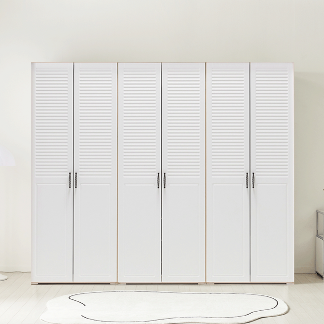 레오가구 하프갤러리N 화이트 장롱/옷장 (3통구성), 3통, 정리장