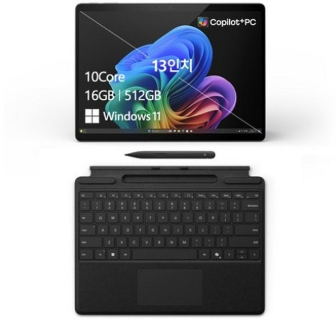 마이크로소프트 2024 서피스 프로 11 스냅드래곤 X 플러스 + 키보드 + 슬림펜 2 세트, 노트북 블랙 + 키보드 블랙, 512GB, 16GB, WIN11 Home, 노트북(ZHY-00033), 키보드+슬림펜2(8X6-00184)