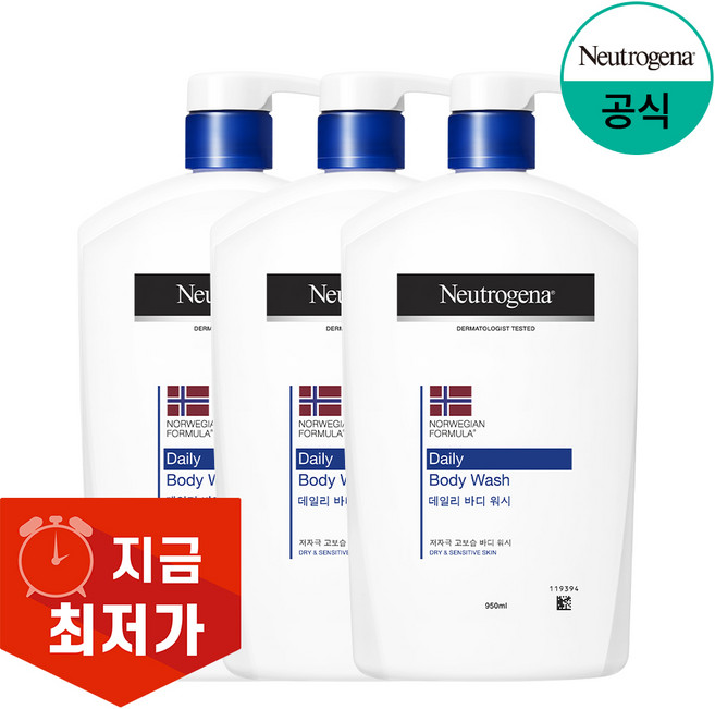 뉴트로지나 데일리 바디워시, 950ml, 3개