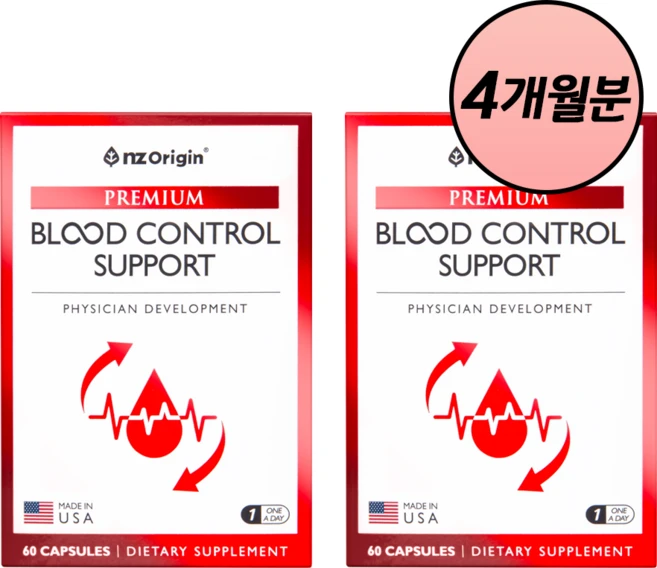 엔젯오리진 프리미엄 블러드 컨트롤 서포트 영양제 72g, 2개, 60정 - 쿠팡