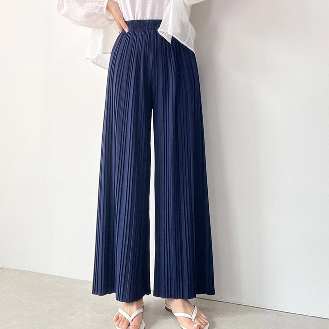 썸머 플리츠 주름 찰랑 냉장고 와이드 밴딩 팬츠 4color
