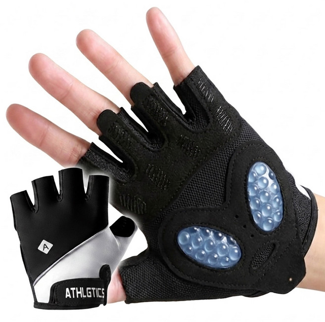 블레오 굳은살 방지 실리콘 헬스 장갑, 1세트, 블랙