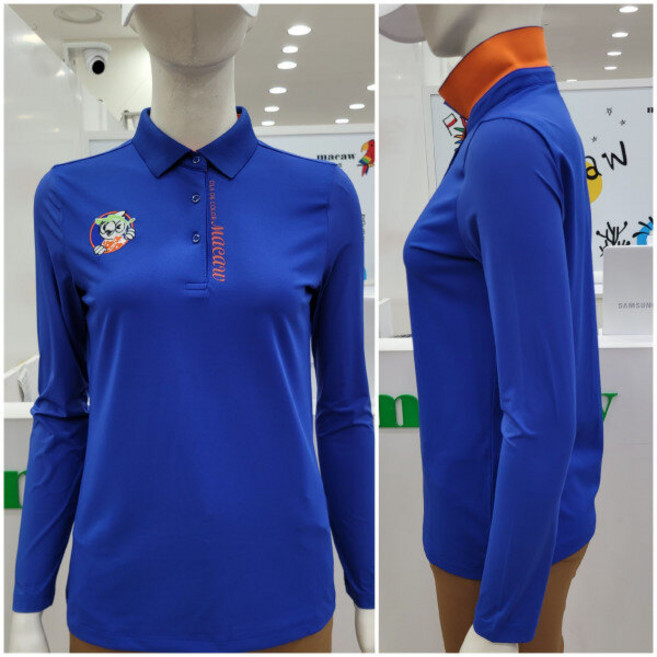 마코 모다남양주 여성 SS 솔리드로고프린트 요꼬에리 티셔츠 MPW1TS7177_GN