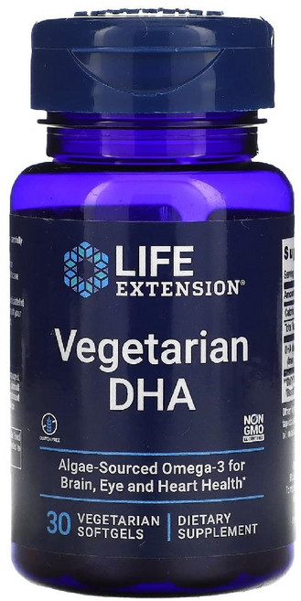 라이프익스텐션 DHA 베지테리안 식물성 소프트젤 30정, Life Extension 라이프 익스텐션 식물성 DH, 1개