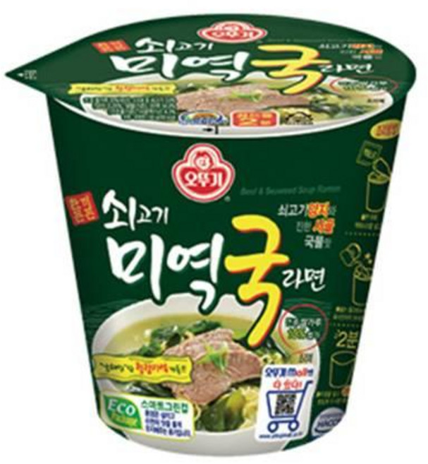 오뚜기 쇠고기미역국라면 컵 2개 1세트, 7개