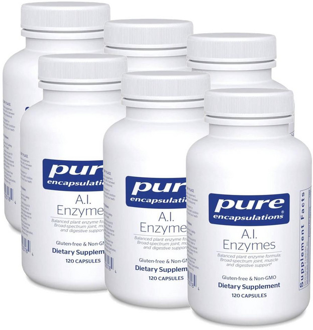 퓨어인캡슐레이션 에이아이 엔자임 효소 캡슐 Pure Encapsulations A.I. Enzymes, 6개, 120정