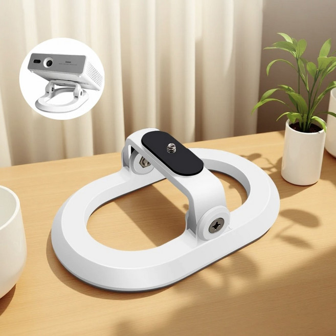 Jenovox 빔프로젝터 거치대 다용도 미니빔 벽마운트 천장 브라켓, 데스크탑 스탠드 흰색, 1개