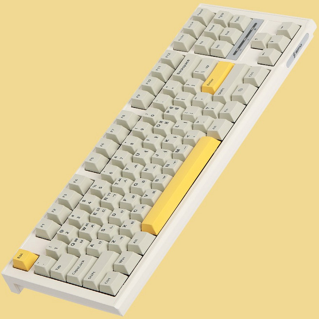 SPM PL87A PBT 바다소금 텐키리스 게이밍 기계식 키보드 아이보리, 리니어 바다소금축