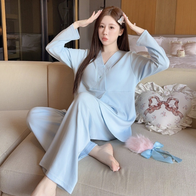 마마앙 수유복 수유잠옷 세트 임산부 가슴패드 홈웨어 임부복 빅사이즈