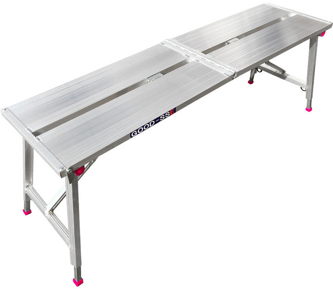 GOOD-SSE 굳세 접이식 우마사다리 400X1600 알루미늄 다리높이조절 도배, 1개