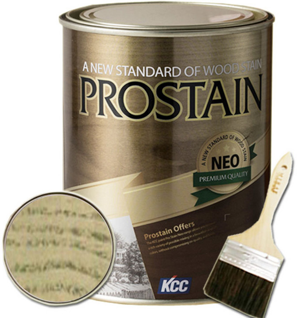 KCC 프로스테인 오일스테인 목재 방부목 데크 + 붓세트, 1개, B올리브그린, 900ml