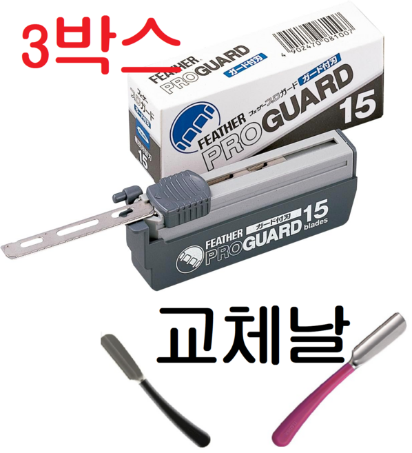 (리필) 페더 프로페셔널 아티스트 클럽 SS 리필 일본면도기 블랙, 3개, 15개입