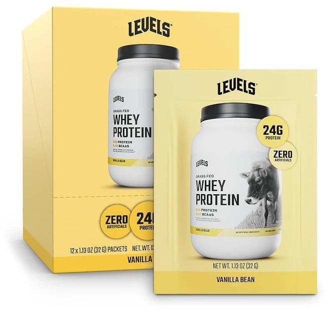 Levels 목초 사육 유청 단백질 파우더 인공 성분 없음 단백질 24G 바닐라 시나몬 0.9kg(2파운드), 12회분(1개), 1개, 900g - 쿠팡