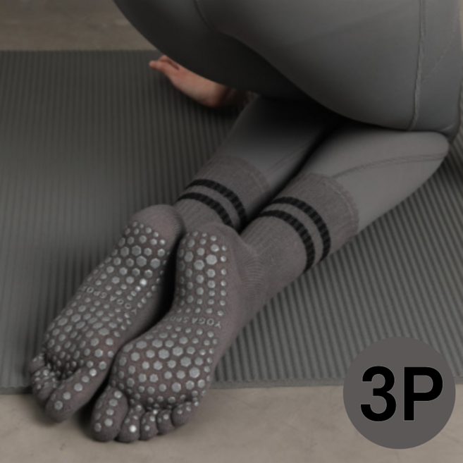 만덕 필라테스 요가 논슬립 발가락 스프라이트 양말 3켤레 세트