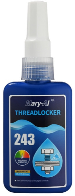 Mary-Al 螺絲固定劑 螺絲膠 缺氧膠 50ML 螺絲防鬆膠 強度 263 厭氧膠 [台灣現貨], 1個, 243(藍色)通用型 中強度