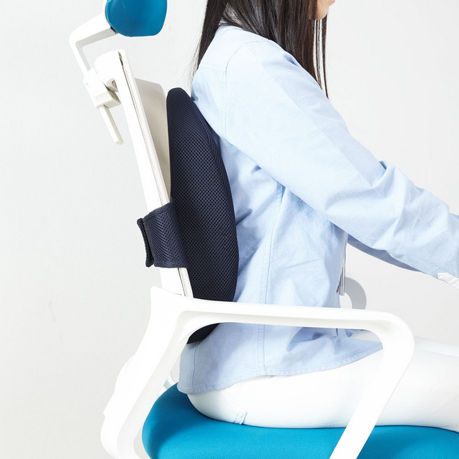 프랑떼 바른자세 게이밍 등받이 허리쿠션, 네이비