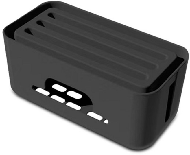 마켓플랜 모던 멀티탭 정리함, 1개, 블랙