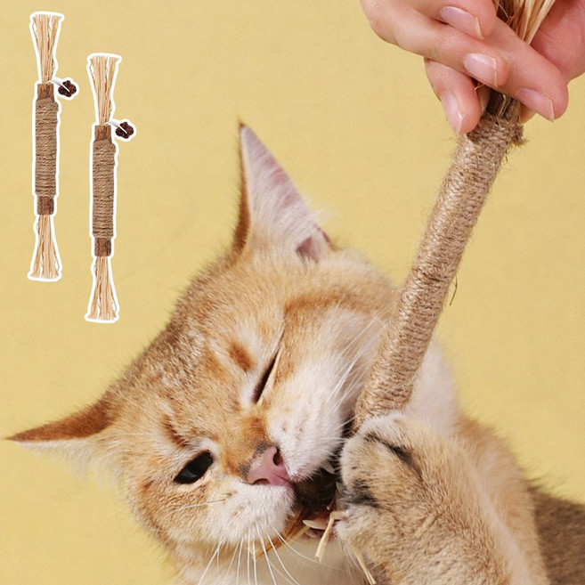 별오점 고양이 캣닢 치발기 이갈이 장난감 스틱 막대, 2개, 별오점 스틱