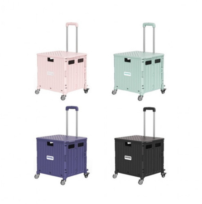 실용적 폴딩 접이식 4바퀴 핸드카트 중형/대형, 대형 블랙, 1개, 블랙